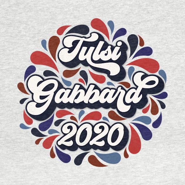 Tulsi Gabbard Grunge 2020 Retro, Red, White, Blue, Paisley by KimberMaddox